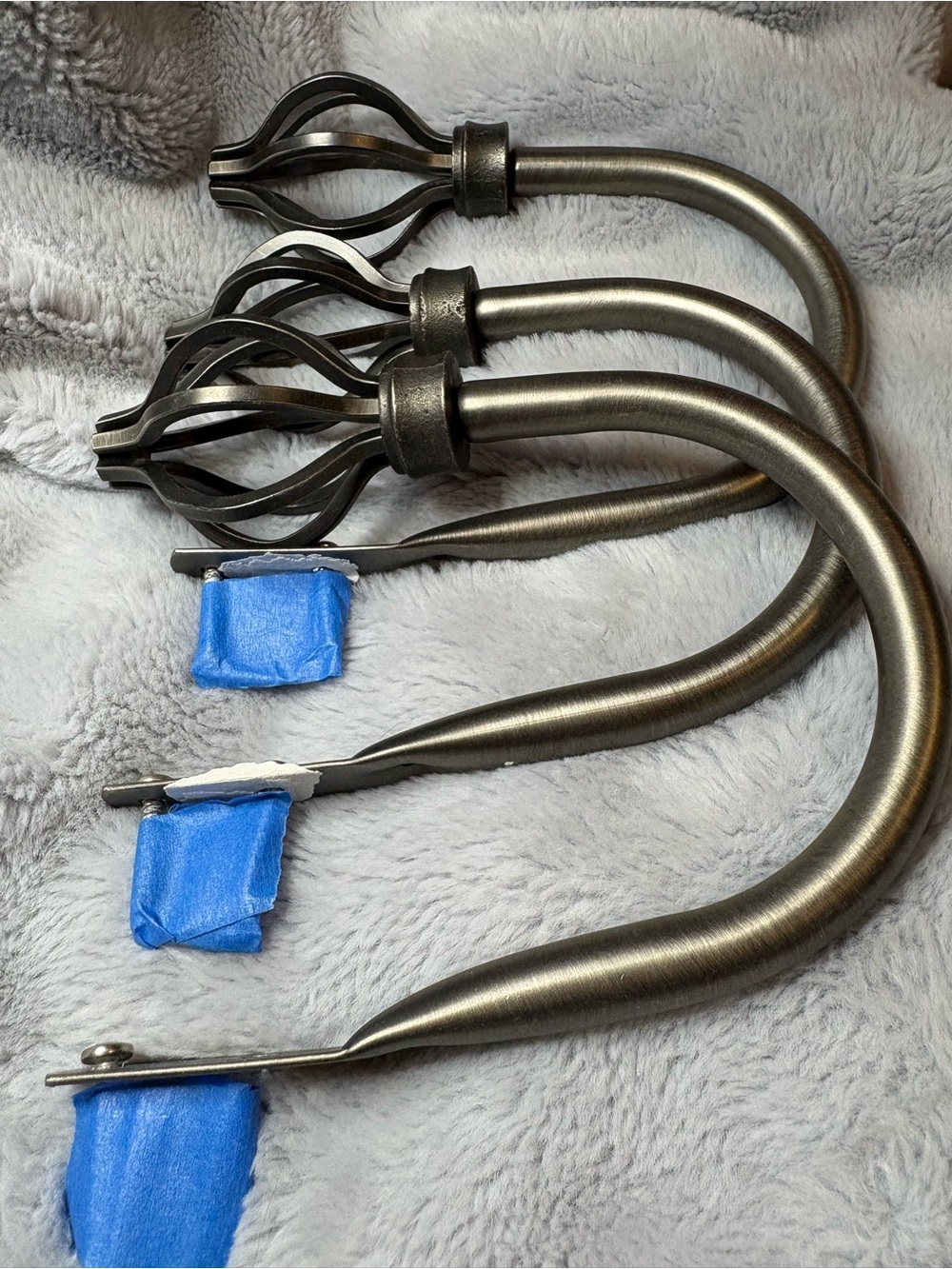 Decorative Metal Curtain Holdbacks in Antique Silver Tone
